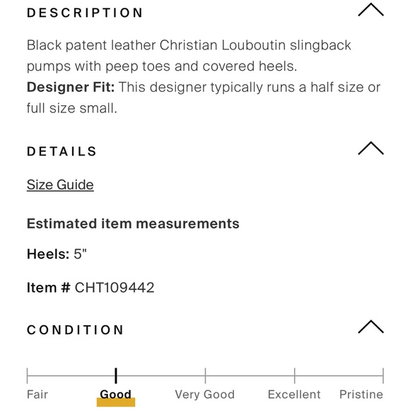 Christian Louboutin sling back heels in size 9 - Picture 7 of 7